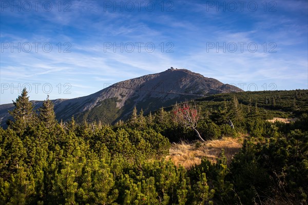 Beautiful views in the mountains in autumn Sniezka