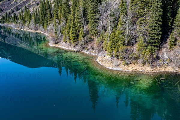Aerial of the Lower Kolsai lake
