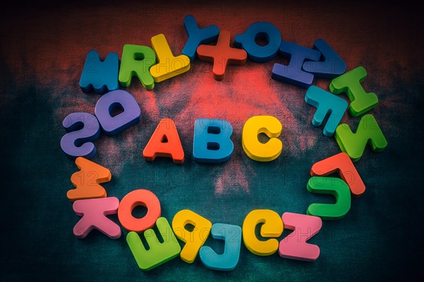 Colorful ABC Letters of Alphabet made of wood