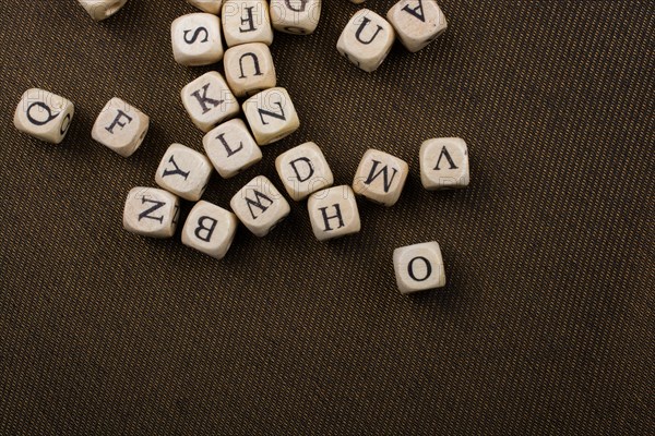 Letter cubes of Alphabet made of wood