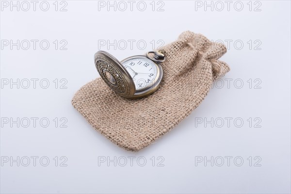 Mechanical pocket watch on a sack