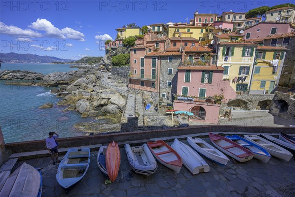 Old town and rowing boats