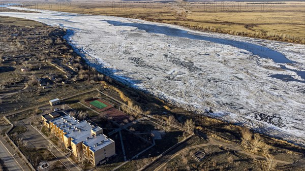 Aerial of Irtysh river