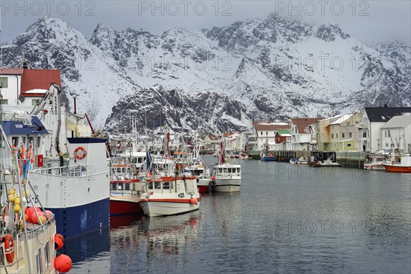 Harbour in the fishing village of Henningsvaer