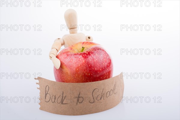 Back to school theme with a red apple