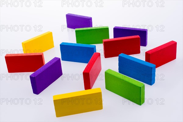 Color dominoes on a white background