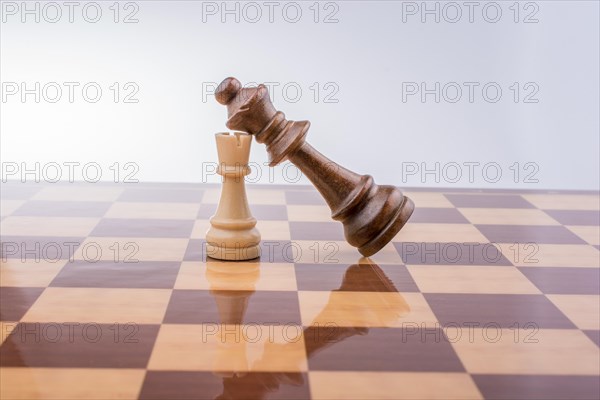 Chess board with chess pieces on it