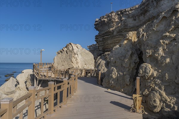 Aktau sandstone cliffs and promenade