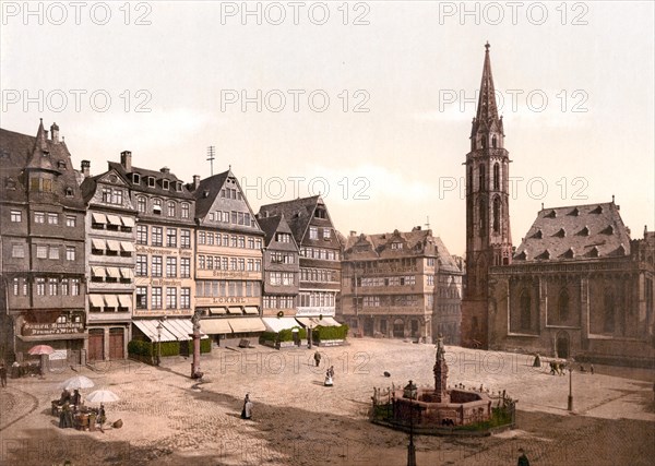 The Roemerberg and Nikolai Church in Frankfurt am Main