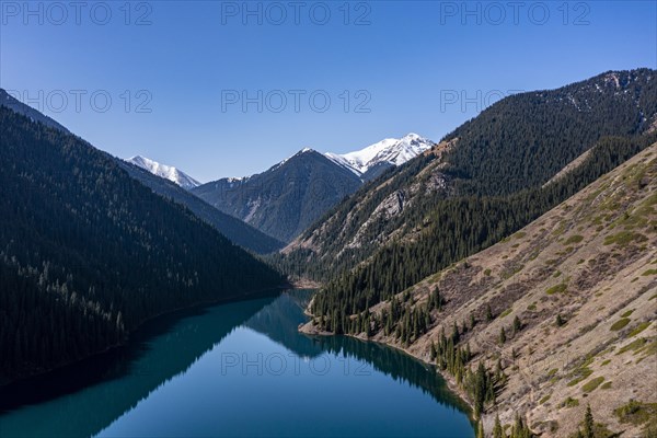 Aerial of the Lower Kolsai lake