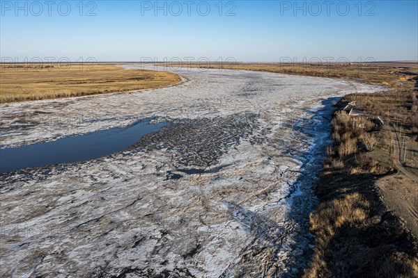 Aerial of Irtysh river