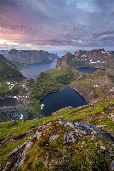 View over mountain tops and sea