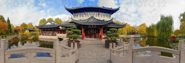 Chinese Garden with Tea House Mannheim Germany