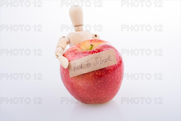 Back to school theme with a red apple