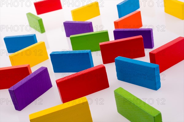 Color dominoes on a white background