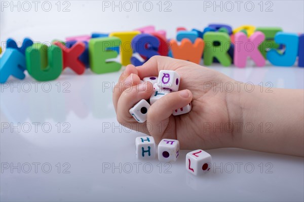 Letter cubes of Alphabet made of wood