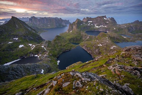 View over mountain tops and sea