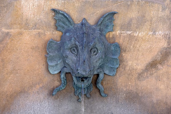 Figure at the historic trough fountain