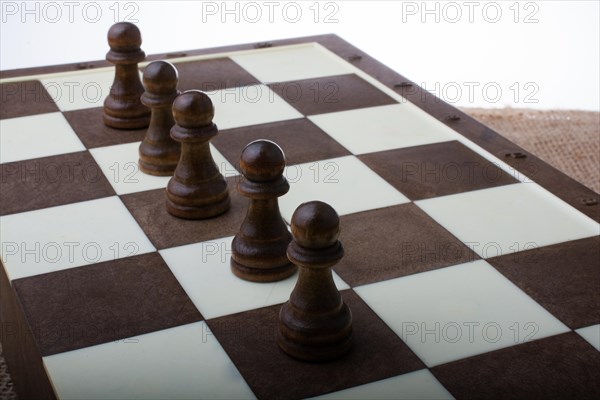 Chess board with chess pieces on it