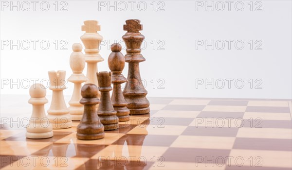 Chess board with chess pieces on it