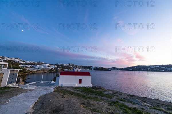 Pink sky over the bay of Horta