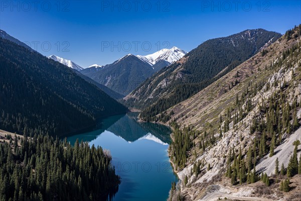 Aerial of the Lower Kolsai lake