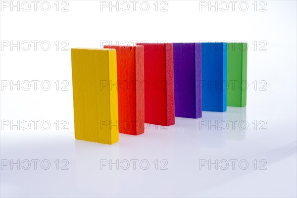 Color dominoes on a white background