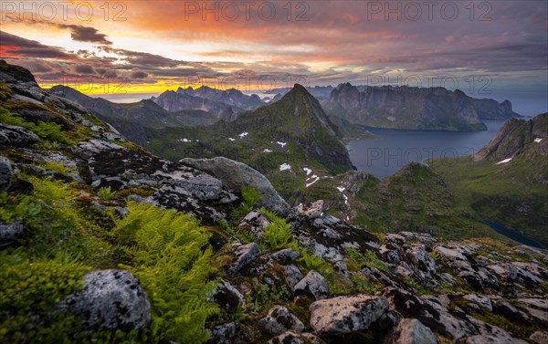 View over mountain top and sea