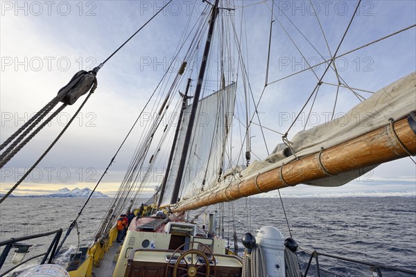 Two-master Noorderlicht underway in the Westfjord