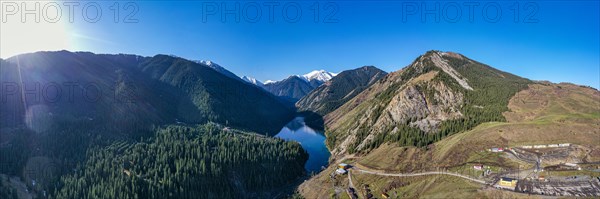 Aerial of the Lower Kolsai lake