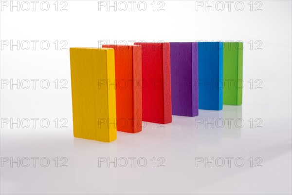 Color dominoes on a white background