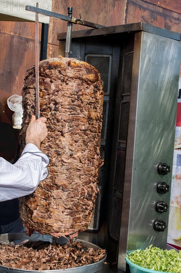 Traditional Turkish Doner Kebab on pole