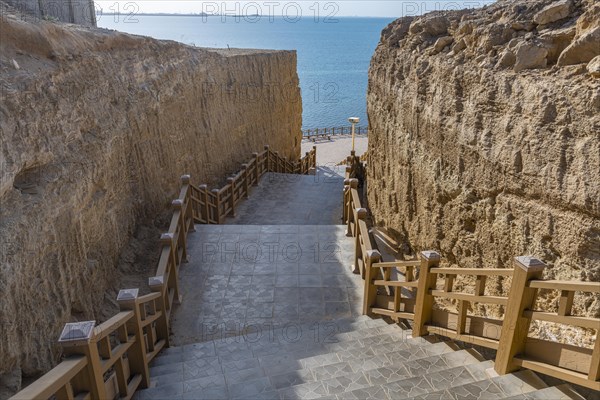 Aktau sandstone cliffs and promenade