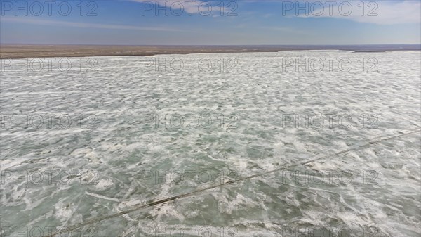 Aerial of lake Tengiz