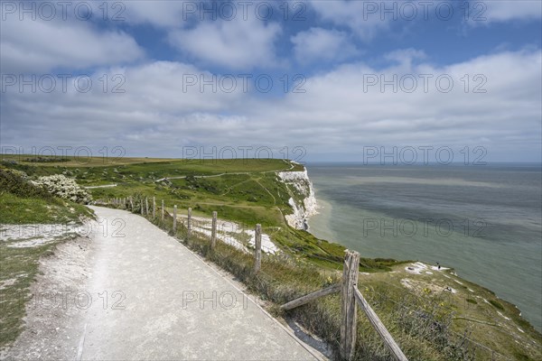 Footpath along the chalk cliffs of Dover