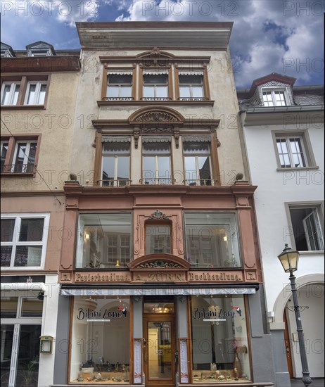 Residential and commercial building built around 1900 in Art Nouveau style