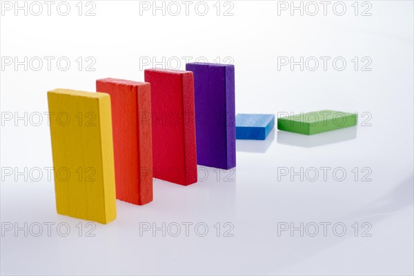 Color dominoes on a white background