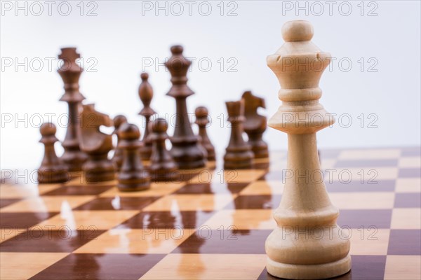 Chess board with chess pieces on it