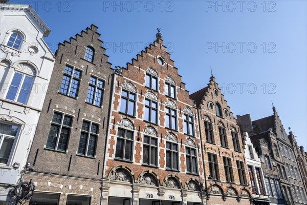 Historic townhouses with stepped gables in the old town of Bruges