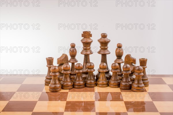 Chess board with chess pieces on it