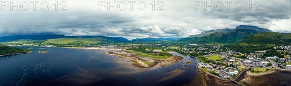 Panorama over Fort William from a drone