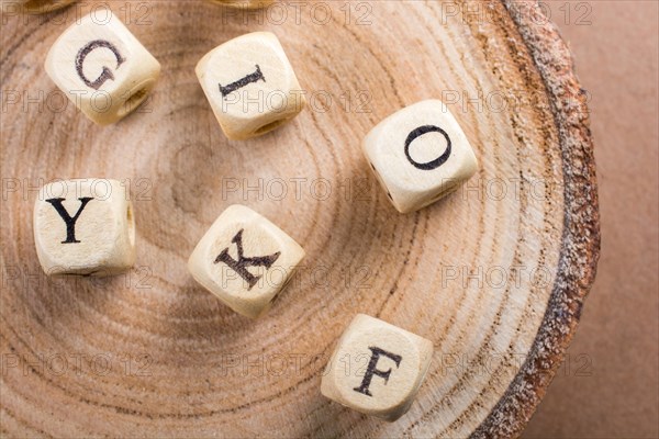 Letter cubes of Alphabet made of wood