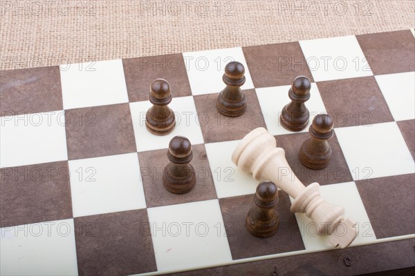 Chess board with chess pieces on it