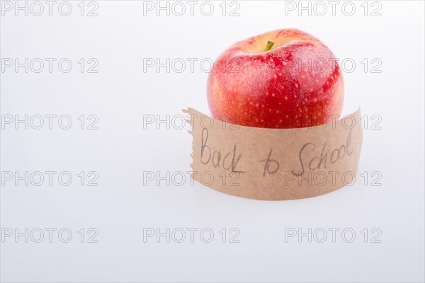 Back to school theme with a red apple