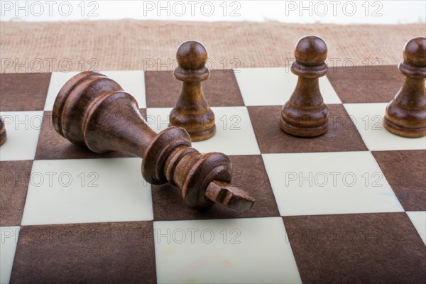 Chess board with chess pieces on it