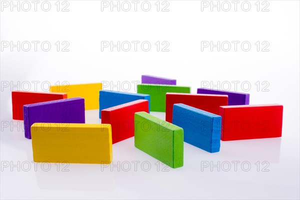 Color dominoes on a white background