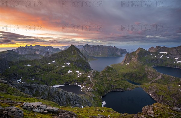 View over mountain tops and sea