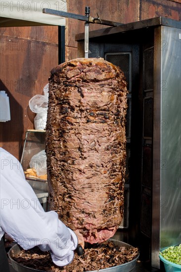 Traditional Turkish Doner Kebab on pole