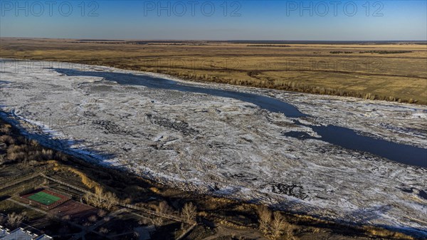 Aerial of Irtysh river