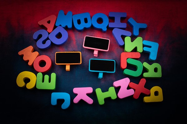 Mini size notice board made of wood and colorful letters